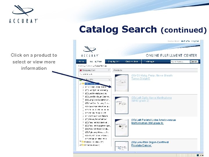Catalog Search Click on a product to select or view more information (continued) 
