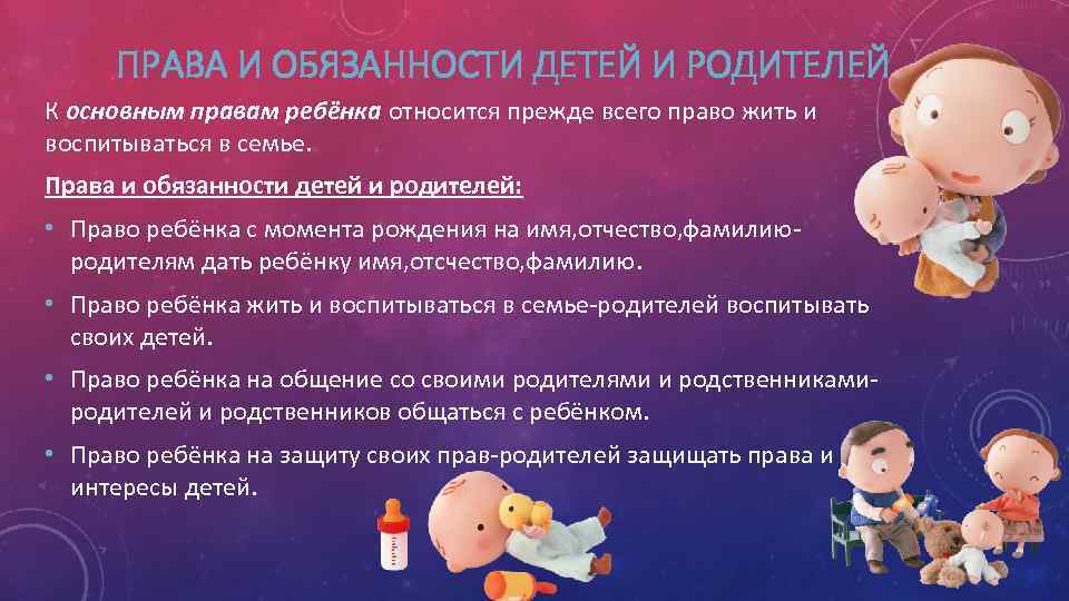 Обязанности ребенка в семье проект