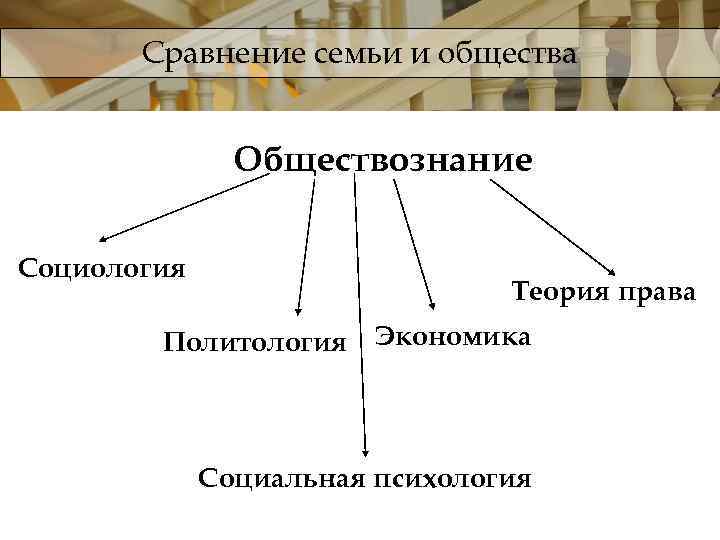 Сравнение семьи и общества Обществознание Социология Теория права Политология Экономика Социальная психология 