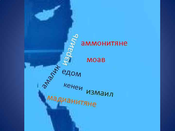 из ра иль к ал и ам аммонитяне моав едом кенеи измаил мад иан