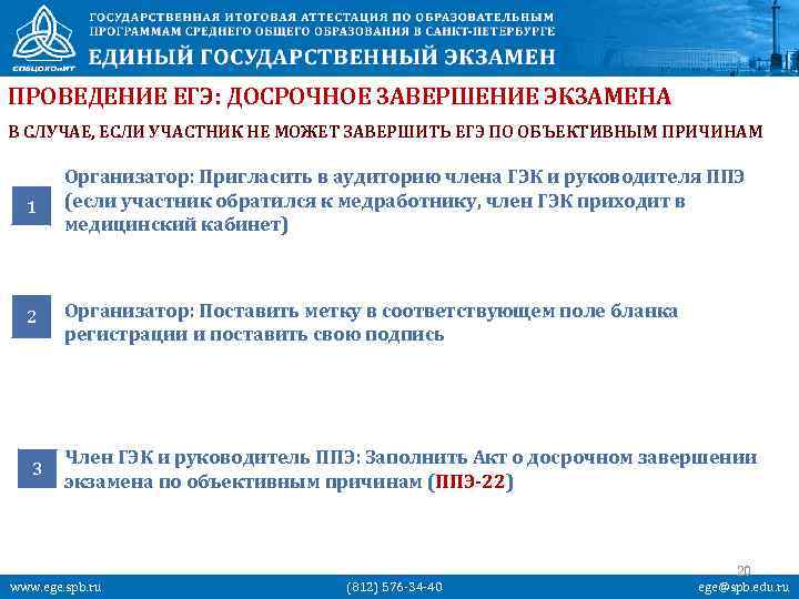 ПРОВЕДЕНИЕ ЕГЭ: ДОСРОЧНОЕ ЗАВЕРШЕНИЕ ЭКЗАМЕНА В СЛУЧАЕ, ЕСЛИ УЧАСТНИК НЕ МОЖЕТ ЗАВЕРШИТЬ ЕГЭ ПО