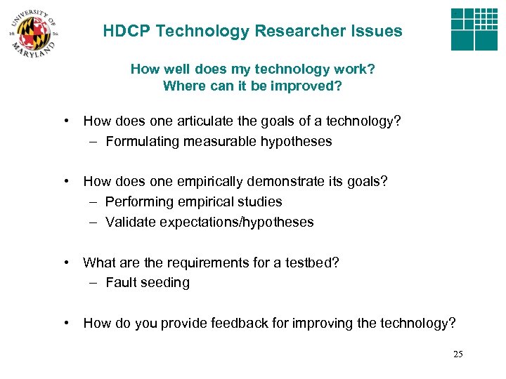 HDCP Technology Researcher Issues How well does my technology work? Where can it be
