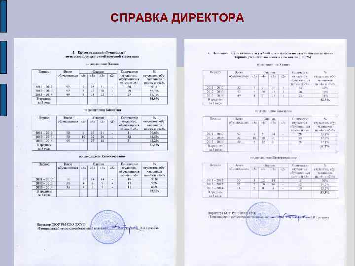 СПРАВКА ДИРЕКТОРА 