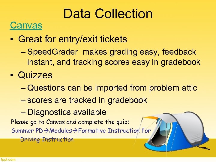 Data Collection Canvas • Great for entry/exit tickets – Speed. Grader makes grading easy,