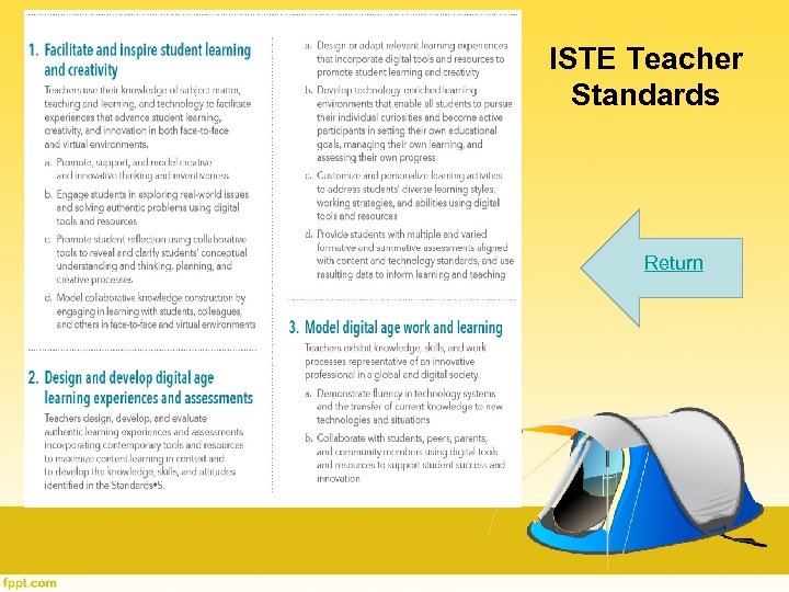 ISTE Teacher Standards Return 