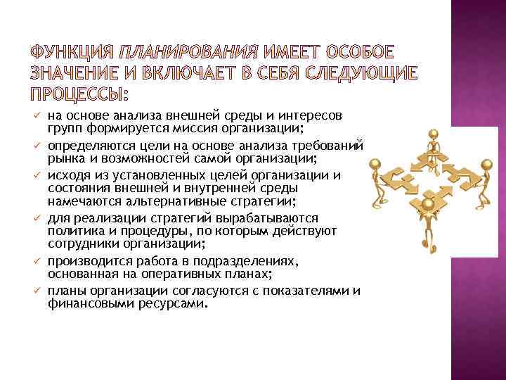 ü ü ü на основе анализа внешней среды и интересов групп формируется миссия организации;