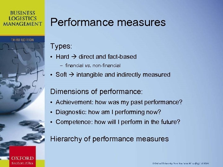 Performance measures Types: • Hard direct and fact-based – financial vs. non-financial • Soft