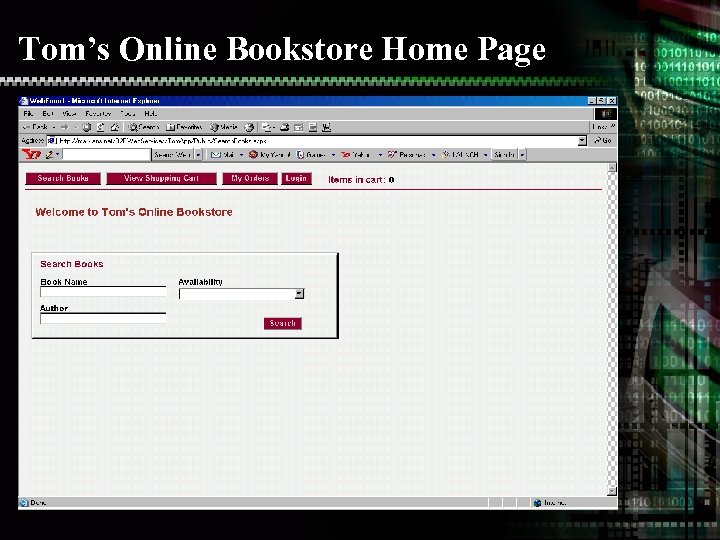 Tom’s Online Bookstore Home Page 