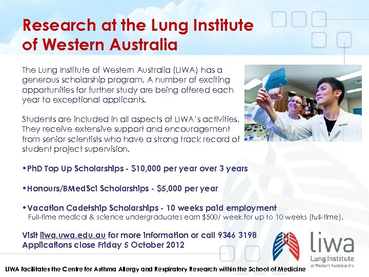 Research at the Lung Institute of Western Australia The Lung Institute of Western Australia