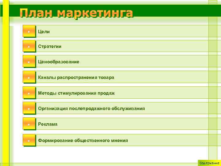 . Цели . Стратегии . Ценообразование . Каналы распространения товара . Методы стимулирования продаж