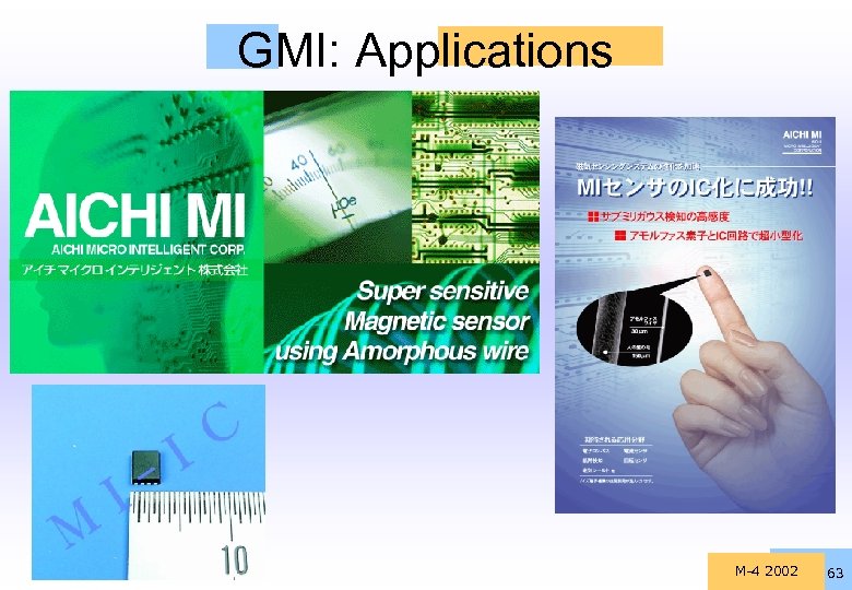 GMI: Applications M-4 2002 63 