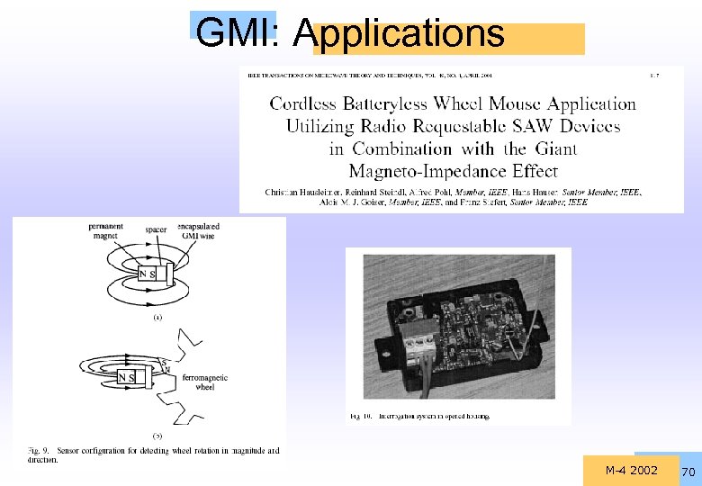 GMI: Applications M-4 2002 70 