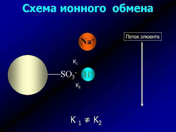 Схема ионного обмена Na+ K 1 SO 3 - H+ K 2 K 1