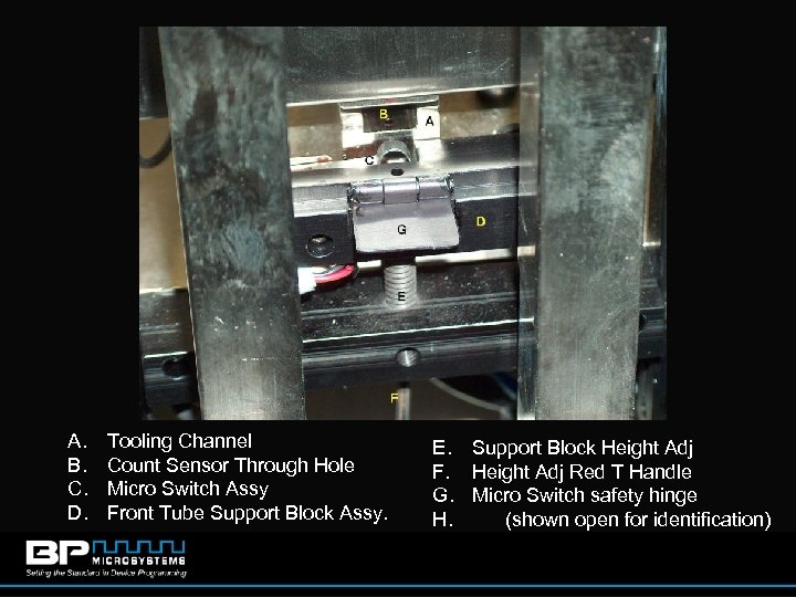 A. B. C. D. Tooling Channel Count Sensor Through Hole Micro Switch Assy Front