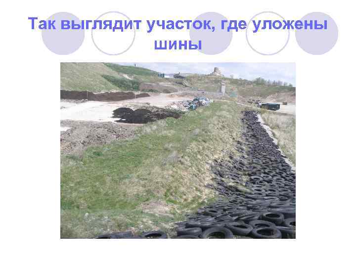 Так выглядит участок, где уложены шины 