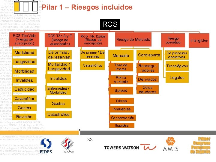 Pilar 1 – Riesgos incluidos RCS Téc Vida RCS Téc A y E RCS