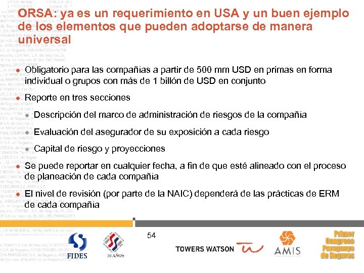 ORSA: ya es un requerimiento en USA y un buen ejemplo de los elementos