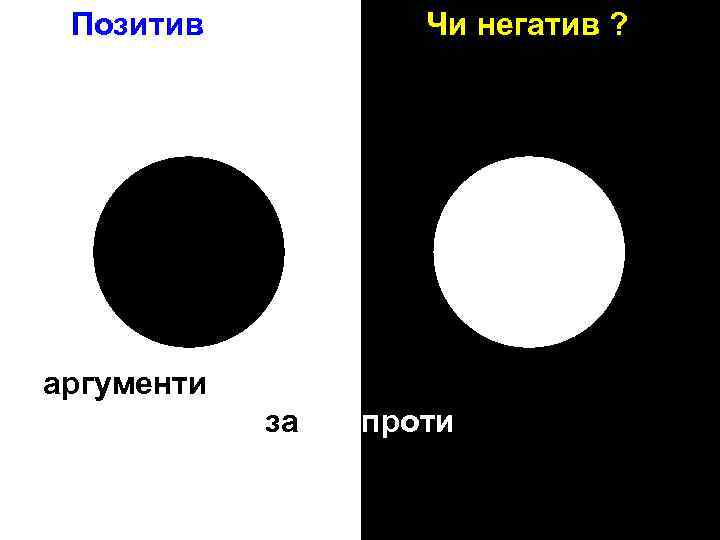 Позитив Чи негатив ? аргументи за проти 18 