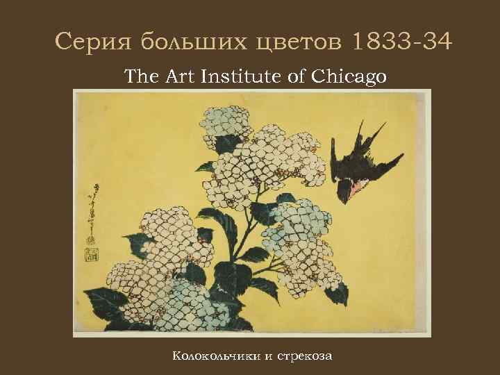 Серия больших цветов 1833 -34 The Art Institute of Chicago Колокольчики и стрекоза 