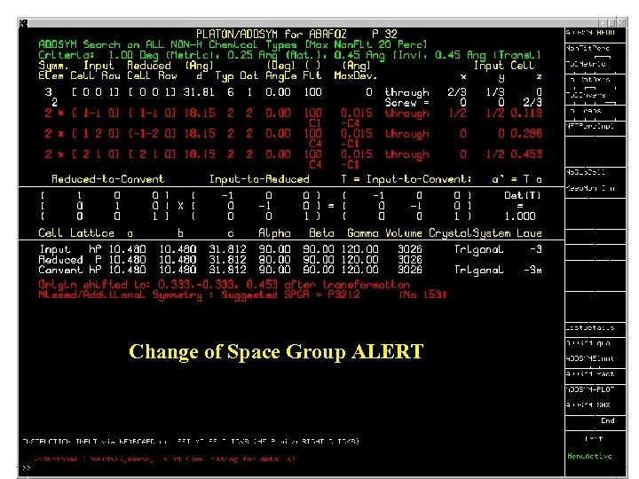 Change of Space Group ALERT 
