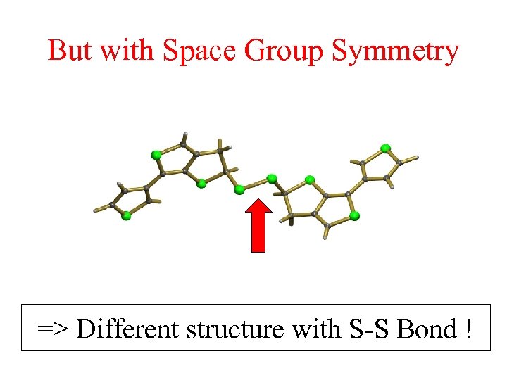 But with Space Group Symmetry => Different structure with S-S Bond ! 