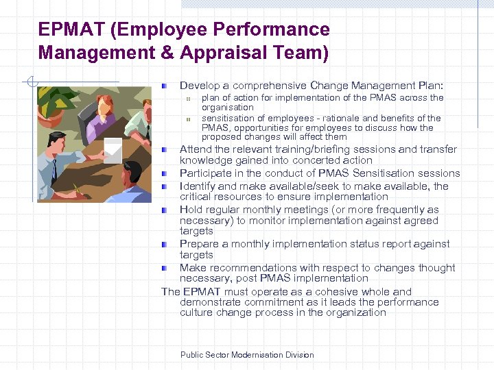 EPMAT (Employee Performance Management & Appraisal Team) Develop a comprehensive Change Management Plan: plan