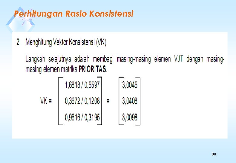 Perhitungan Rasio Konsistensi 80 