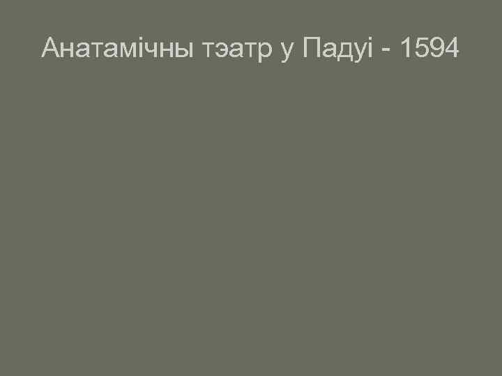 Анатамічны тэатр у Падуі - 1594 