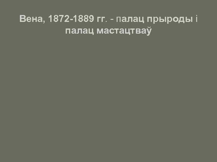 Вена, 1872 -1889 гг. - палац прыроды і палац мастацтваў 