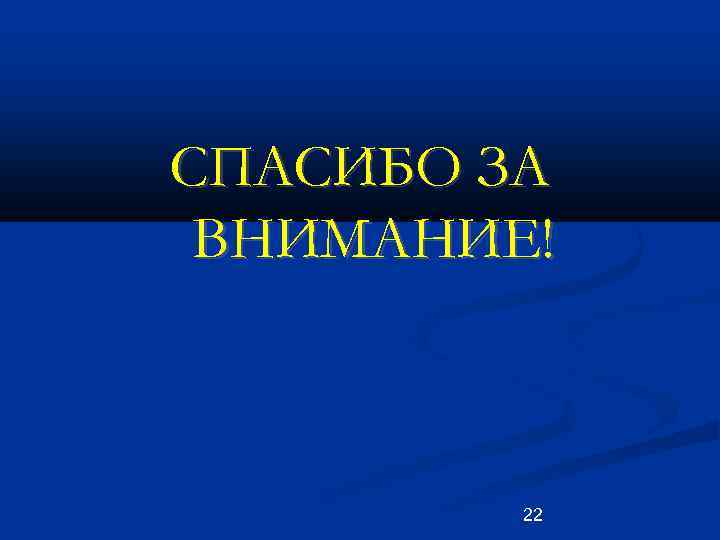 СПАСИБО ЗА ВНИМАНИЕ! 22 