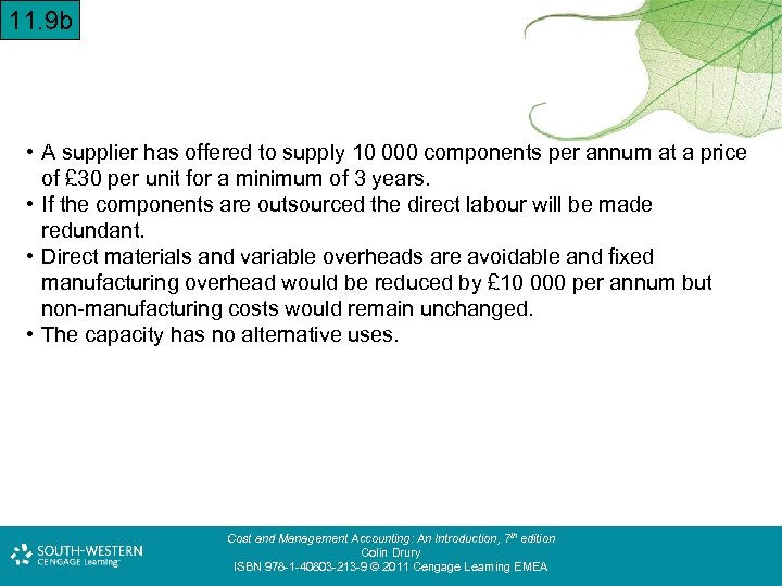 11. 9 b • A supplier has offered to supply 10 000 components per