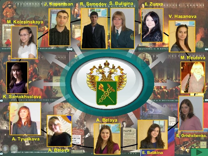 J. Kapantsan R. Samedov S. Buligina E. Zueva V. Hasanova M. Kolesinskaya M. Reutova