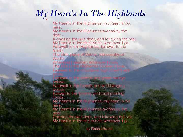 Burns my heart's in the highlands