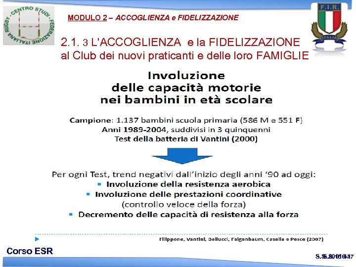 MODULO 2 – ACCOGLIENZA e FIDELIZZAZIONE 2. 1. 3 L'ACCOGLIENZA e la FIDELIZZAZIONE al