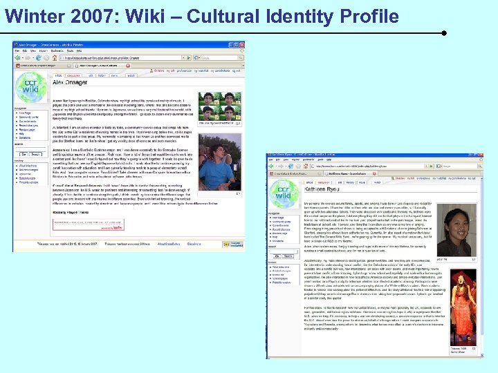 Winter 2007: Wiki – Cultural Identity Profile 