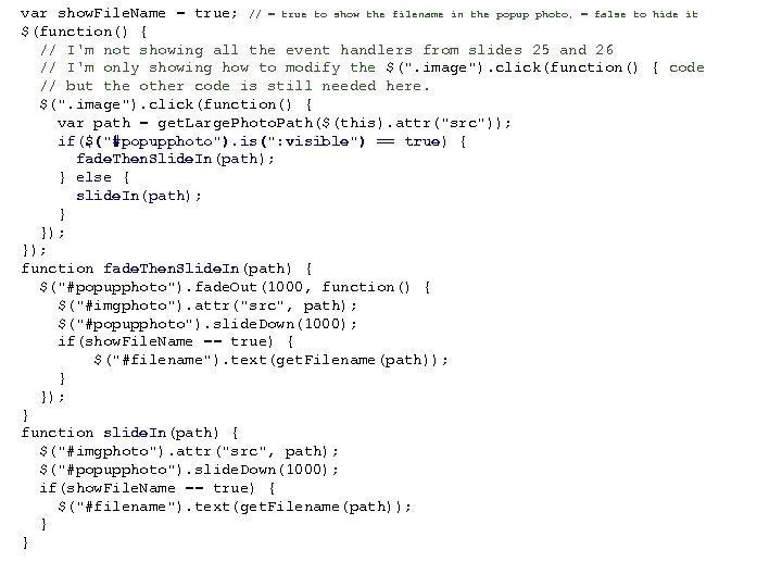 var show. File. Name = true; // = true to show the filename in