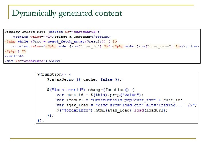 Dynamically generated content 