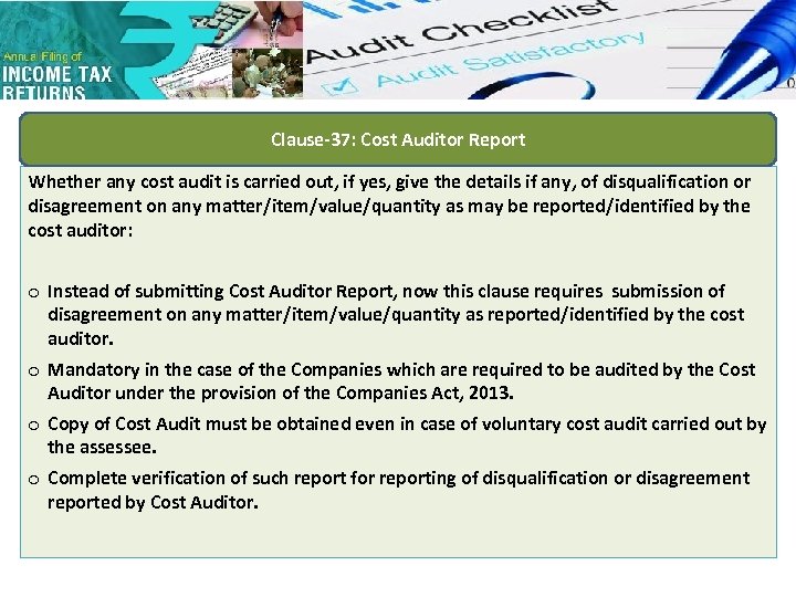 Clause-37: Cost Auditor Report Whether any cost audit is carried out, if yes, give