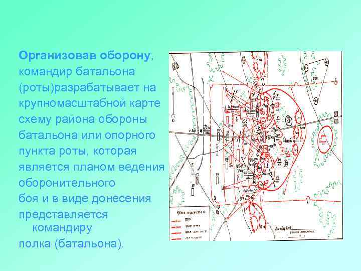 Рабочая карта командира роты в обороне