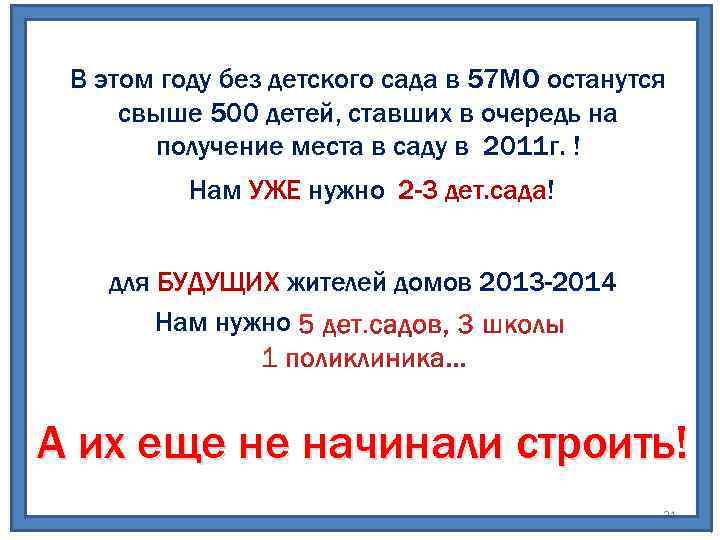 В этом году без детского сада в 57 МО останутся свыше 500 детей, ставших