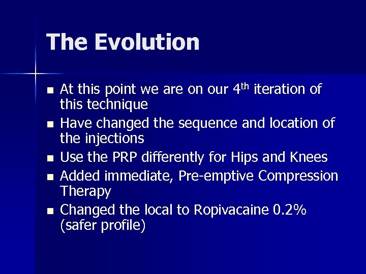 The Evolution n n At this point we are on our 4 th iteration