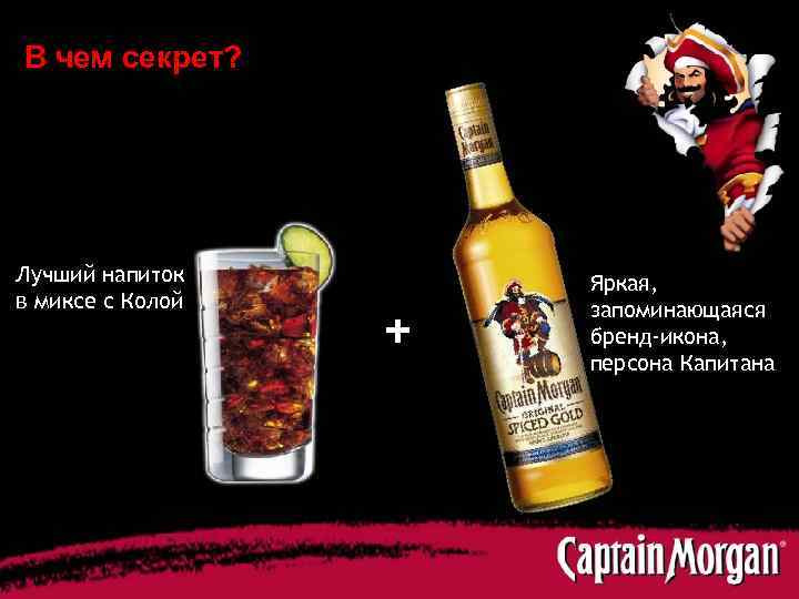 В чем секрет? Лучший напиток в миксе с Колой + Яркая, запоминающаяся бренд-икона, персона