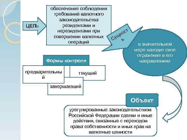 ЦЕЛЬ обеспечение соблюдения требований валютного законодательства резидентами и нерезидентами при совершении валютных операций Формы