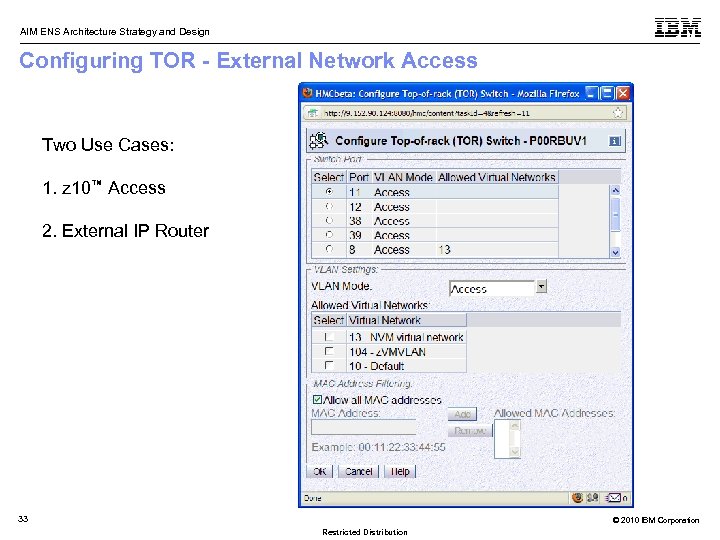 AIM ENS Architecture Strategy and Design Configuring TOR - External Network Access Two Use