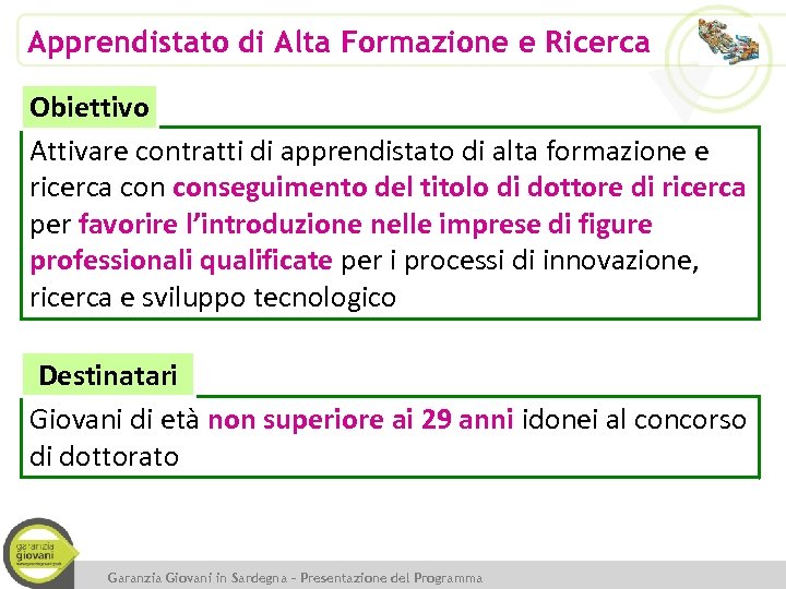 Apprendistato di Alta Formazione e Ricerca Obiettivo Attivare contratti di apprendistato di alta formazione