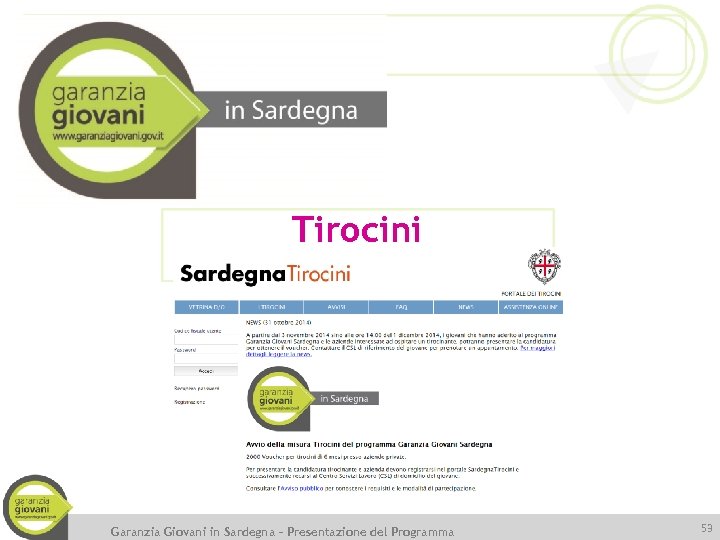 Tirocini Garanzia Giovani in Sardegna – Presentazione del Programma 53 