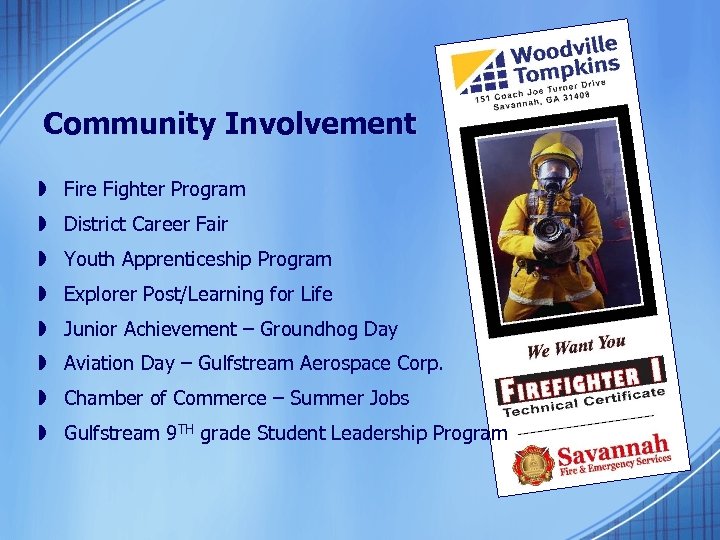 Community Involvement » Fire Fighter Program » District Career Fair » Youth Apprenticeship Program