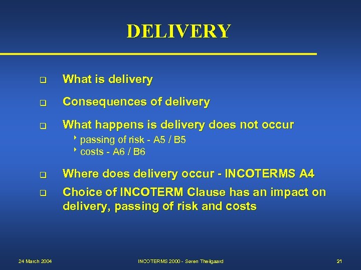 DELIVERY q What is delivery q Consequences of delivery q What happens is delivery