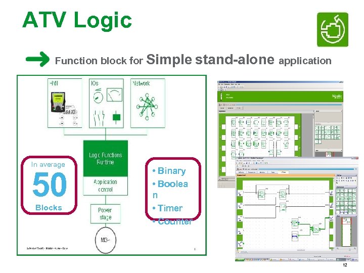 ATV Logic Function block for Simple stand-alone application In average 50 Blocks • Binary