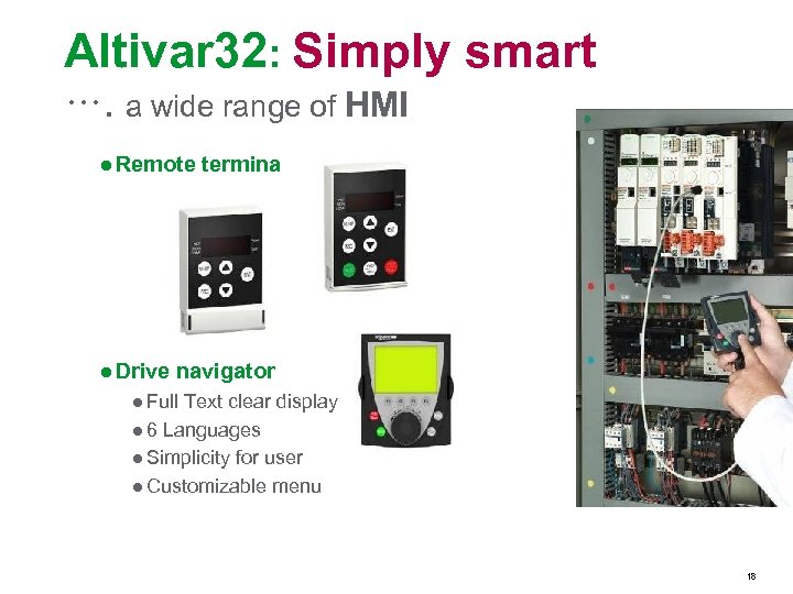 Altivar 32: Simply smart …. a wide range of HMI ● Remote terminal ●